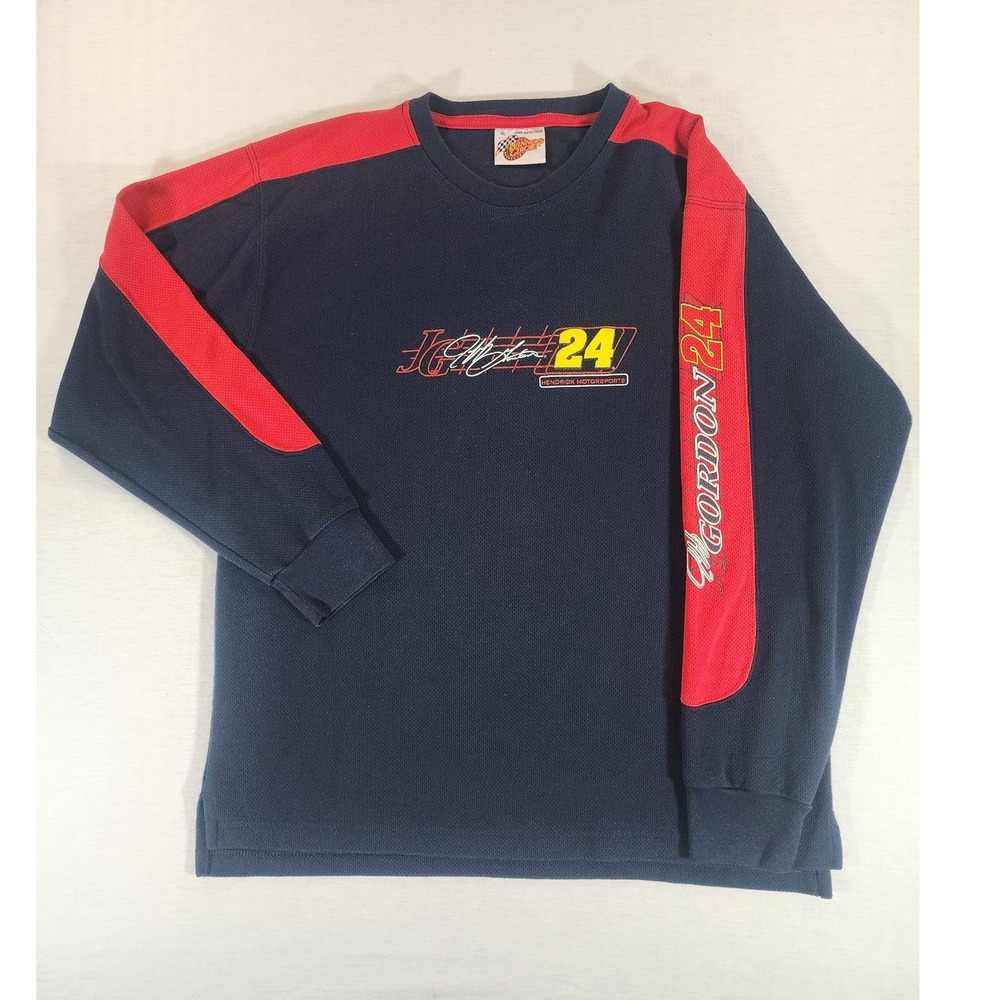 Winners Circle Jeff Gordon Long Sleeve Mens XL Racing Navy Red Hendrick 24 Shirt